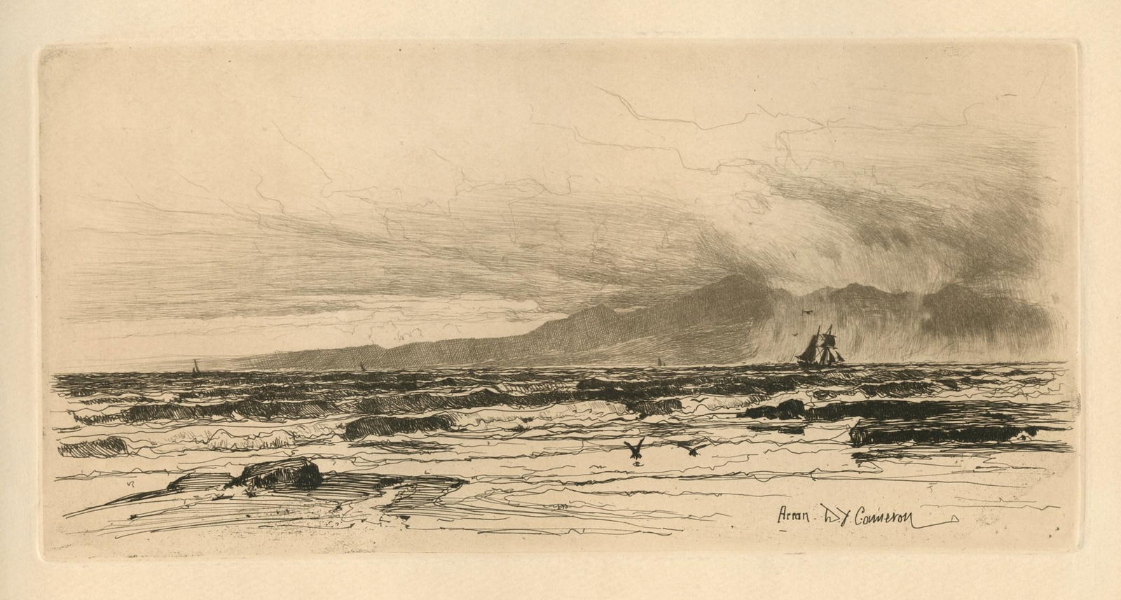 David Young Cameron "Arran" original etching (1 of 1)