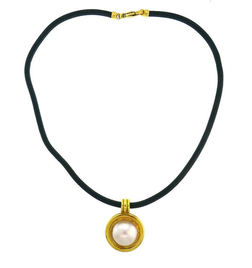 Vintage French Mobe Pearl Gold Pendant Necklace on (1 of 20)
