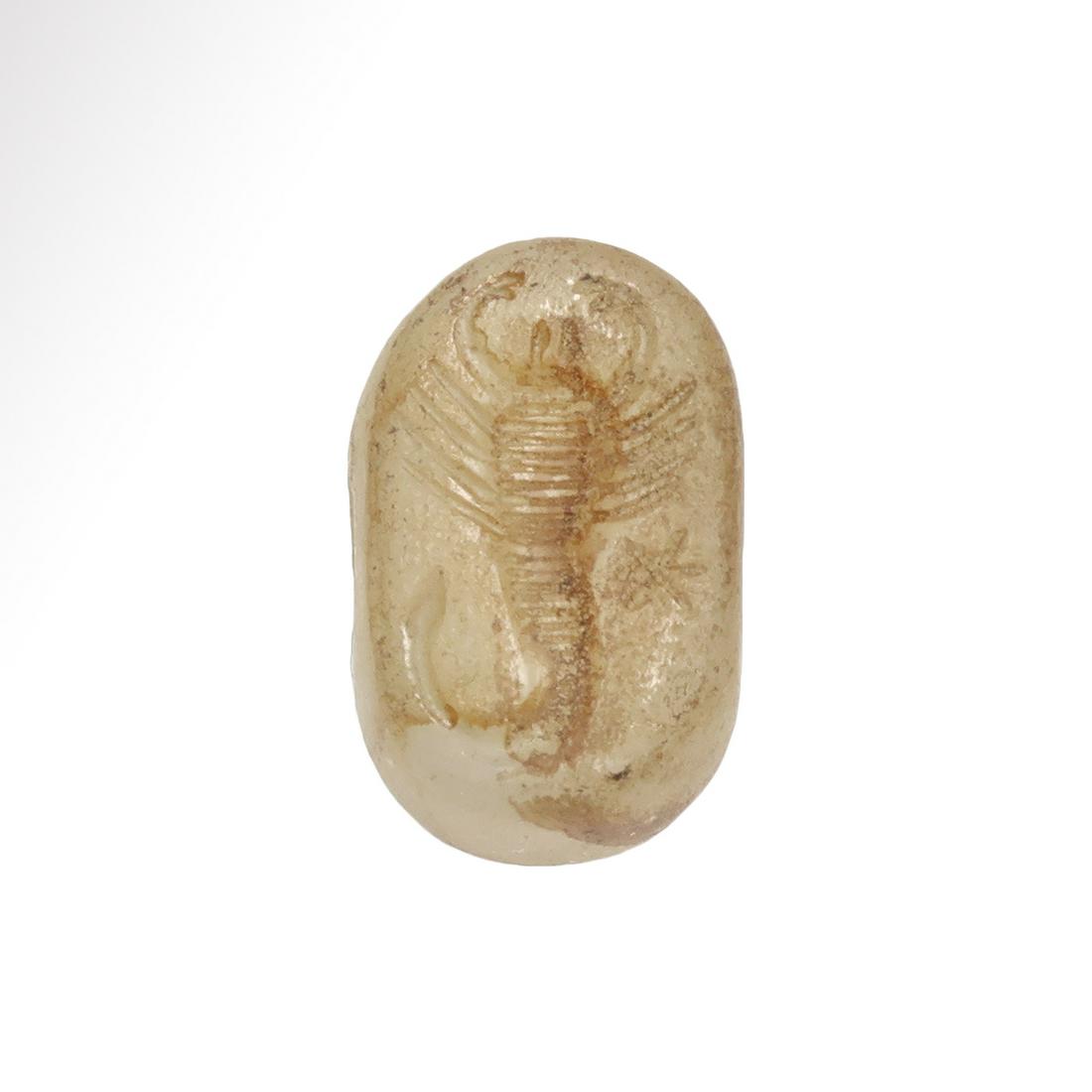 Sassanian Chalcedony Seal engraved with a Scorpion (1 of 7)