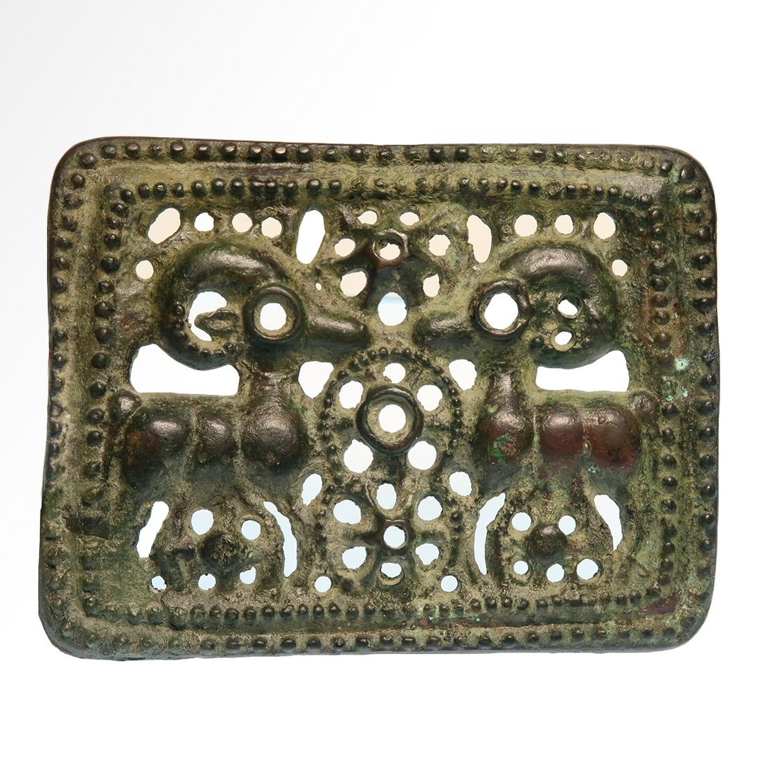 Ordos Bronze Plaque with Two Stags, 1st Millennium B.C. (1 of 4)