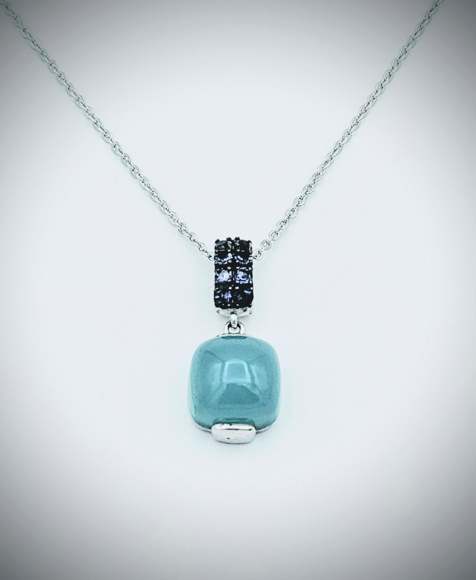 Sterling Silver Blue Chalcedony & Amethyst Necklace (1 of 3)