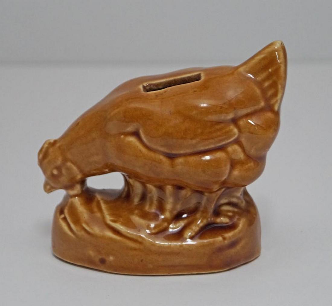 Antique Pottery Chicken Hen Penny Bank (1 of 9)