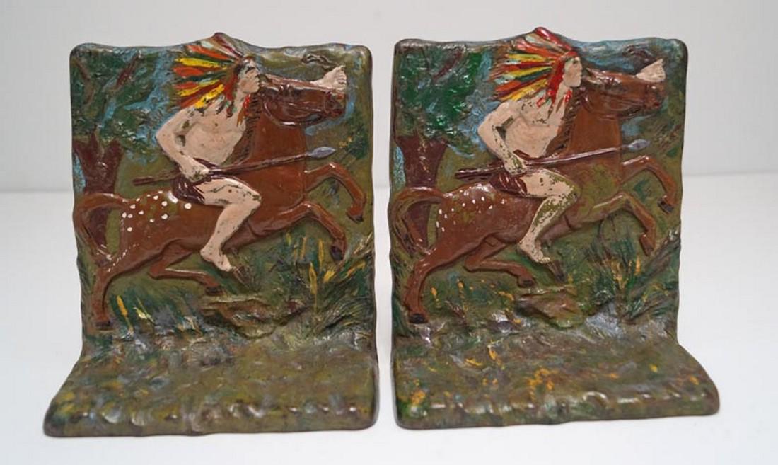 Antique Native American Indian Cast Iron Bookends (1 of 9)