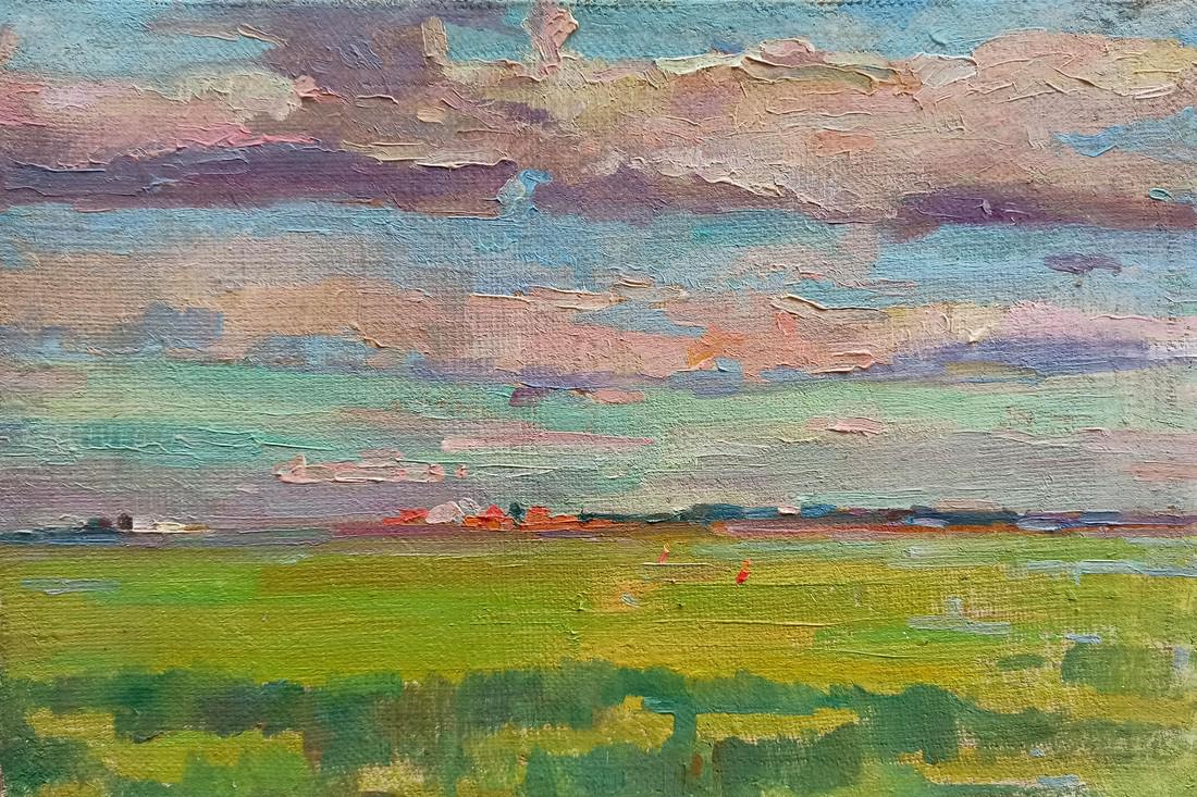 Oil painting Field landscape Peter Tovpev (1 of 5)