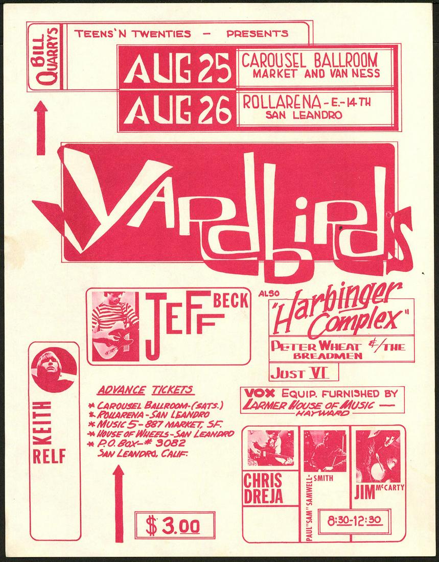 Rare AOR 2.293 The Yardbirds Handbill (1 of 1)