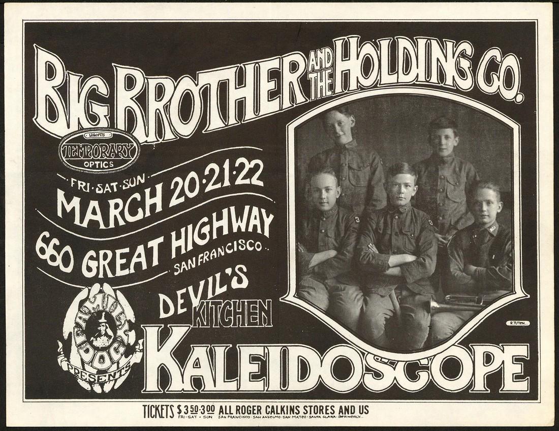 Big Brother And The Holding Company Great Highway: No Reserve! Artist: Randy Tuten Title: Big Brother And The Holding Company Great Highway Handbill Printing Date: 1970 Medium: Lithograph Size/Format: 11" x 8½" Publisher: Family Dog Additional Info: 