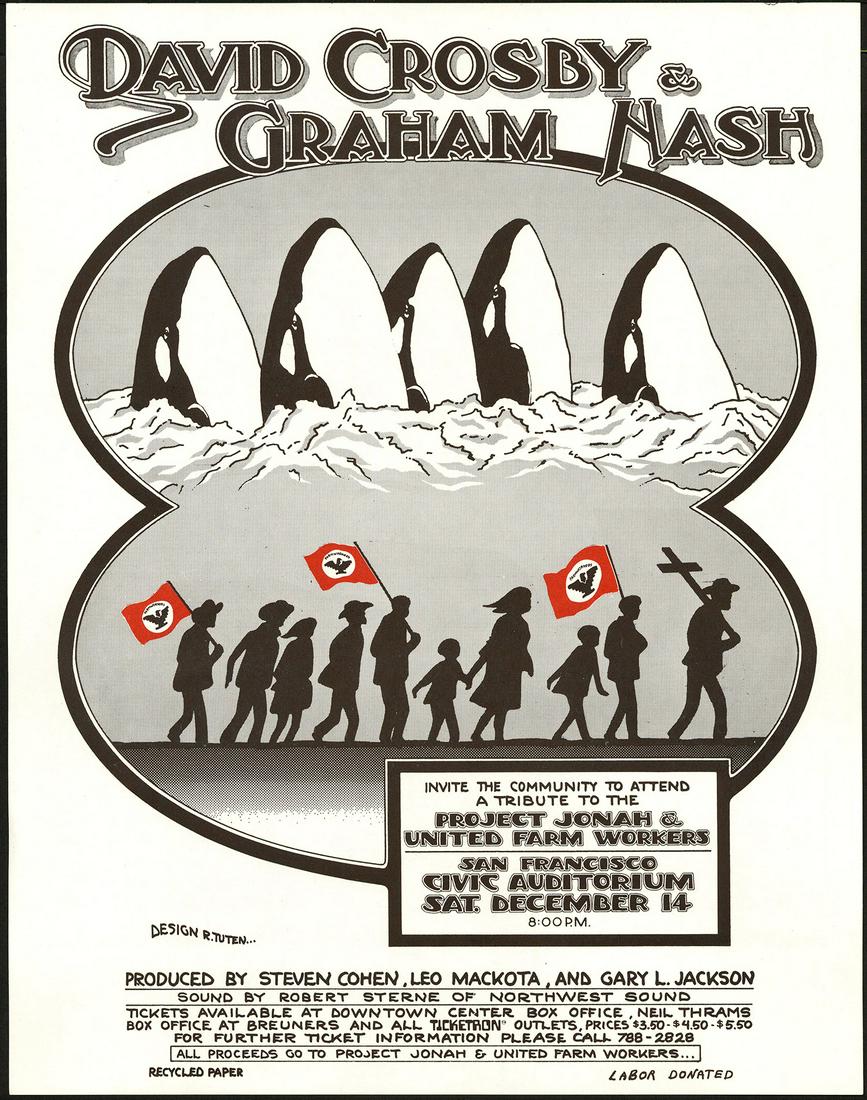 Tribute To Project Jonah And United Farm Workers Poster: No Reserve! Artist: Randy Tuten Title: Tribute To Project Jonah And United Farm Workers Poster Printing Date: 1974 Medium: Lithograph Size/Format: 13¾ x 17½ Additional Info: This poster was used to 
