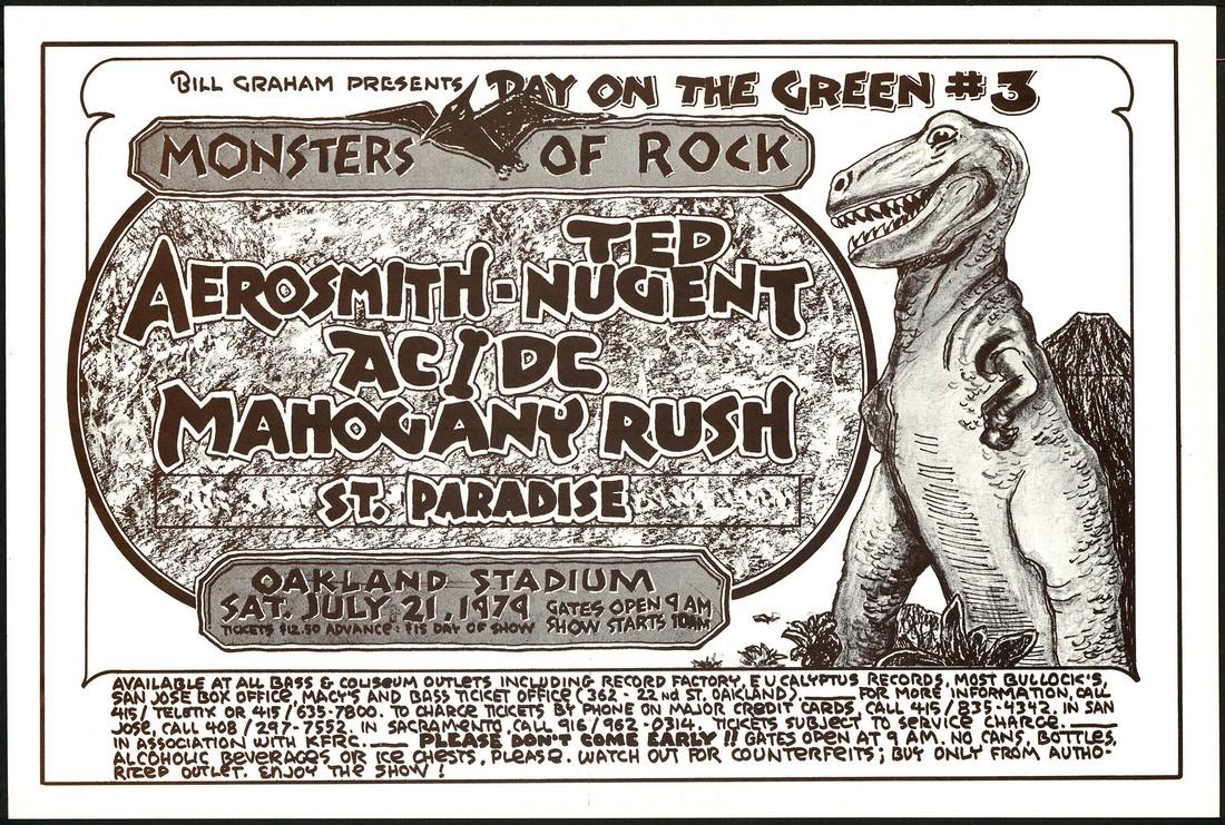 1979 Day On The Green #3 Original Poster: No Reserve! Artist: Randy Tuten Title: 1979 Day On The Green #3 Original Poster Printing Date: 1979 Medium: Lithograph Size/Format: 17¼" x 11?" Publisher: Bill Graham Additional Info: The 1979 Day On