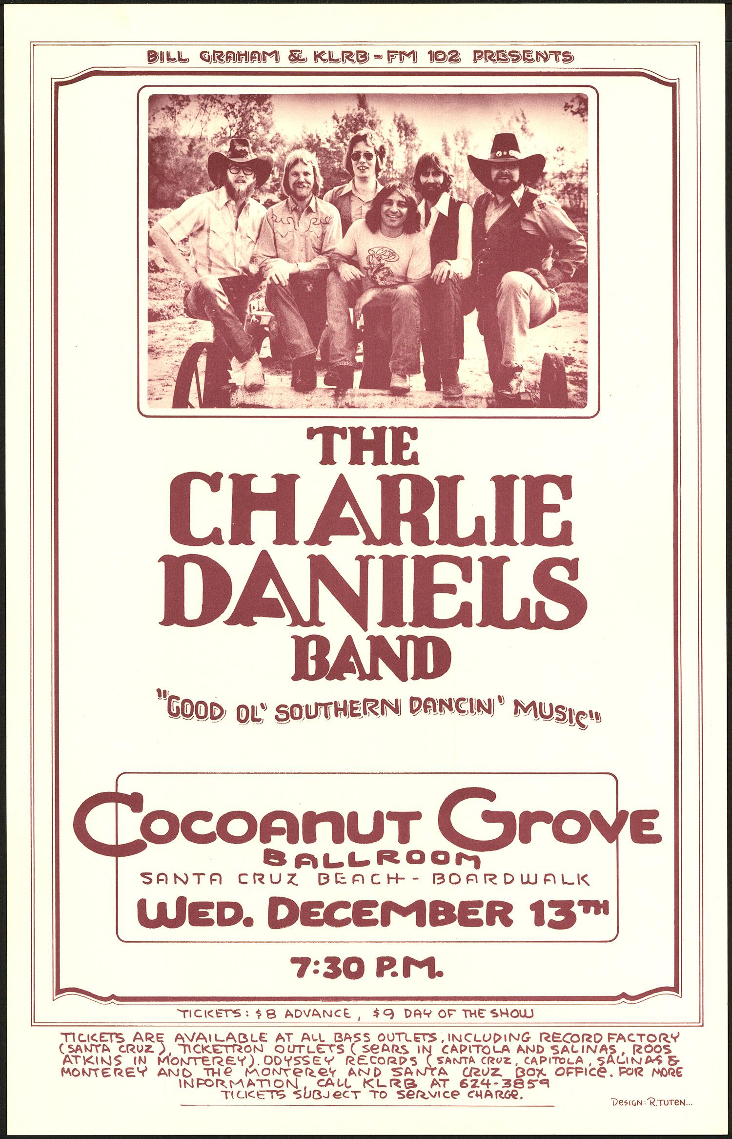 Good Ol' Southern Dancin' Music Poster: No Reserve! Artist: Randy Tuten Title: Good Ol' Southern Dancin' Music Poster Printing Date: 1979 Medium: Lithograph Size/Format: 14¾ x 23" Publisher: Bill Graham Additional Info: The Charlie Daniels