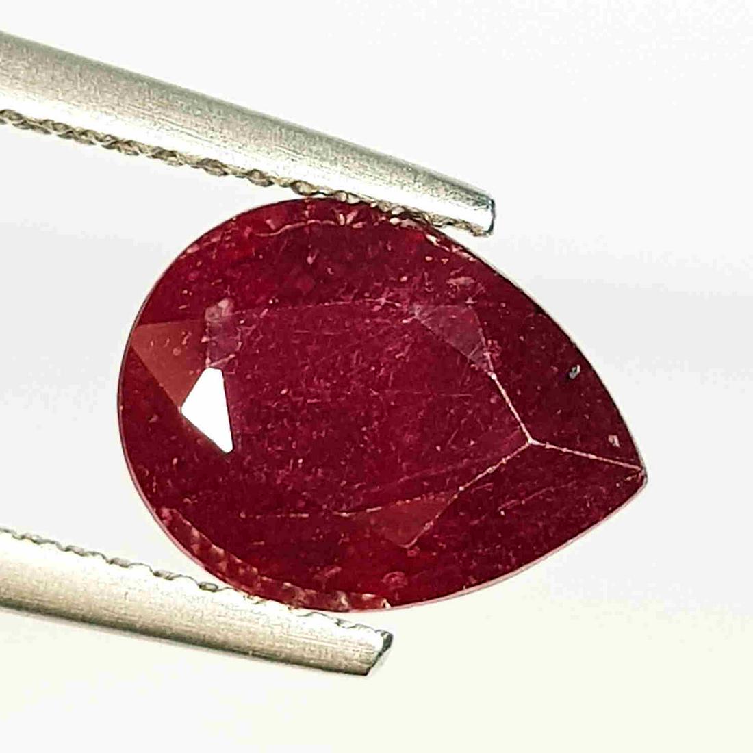 3.36 Ct  Natural Ruby Pear Cut (1 of 5)