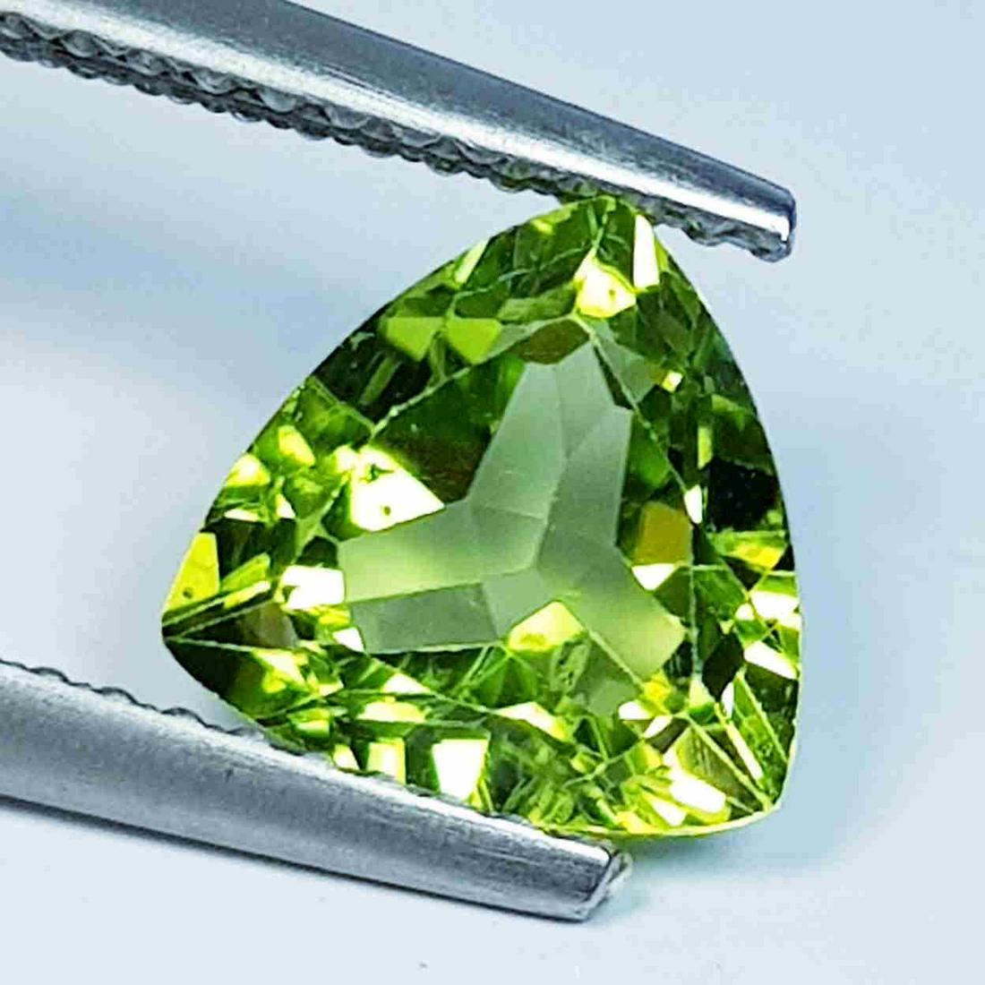 1.79 Ct Natural Peridot Triangle Cut (1 of 5)