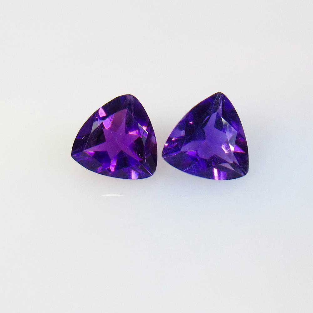 2.92 Ctw Natural Purple Amethyst Trillion Pair (1 of 2)