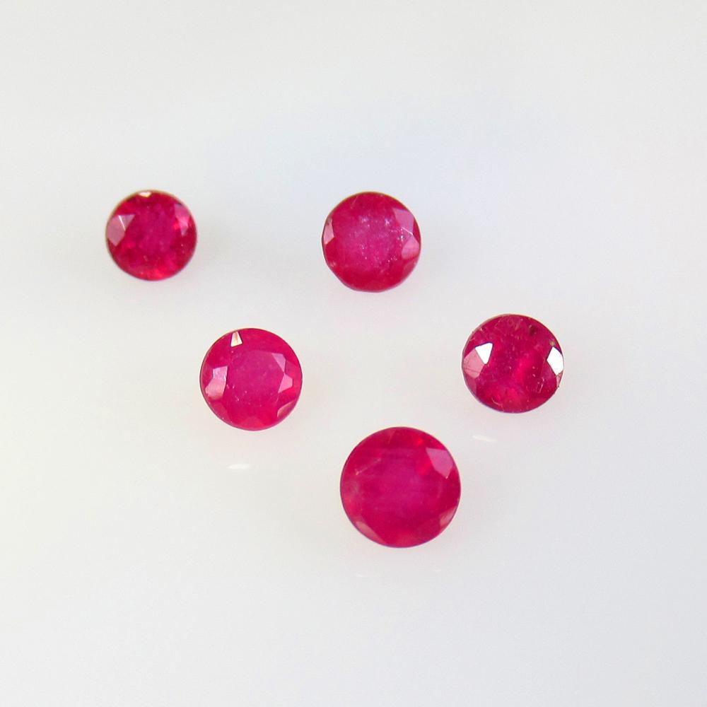 2.55 Ctw Natural 5 Red Ruby Round Set (1 of 2)