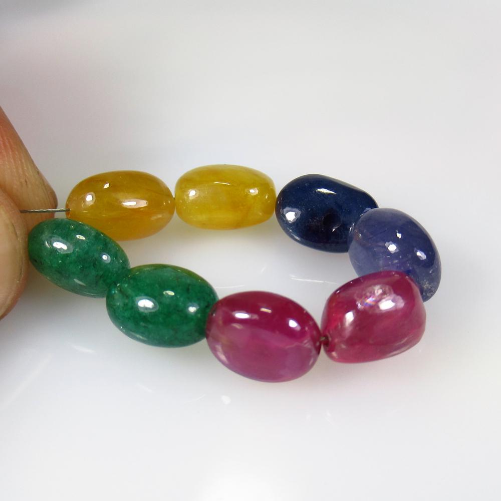 43.60 Ctw Natural 8 Ruby Sapphire Emerald Mixed Beads (1 of 2)