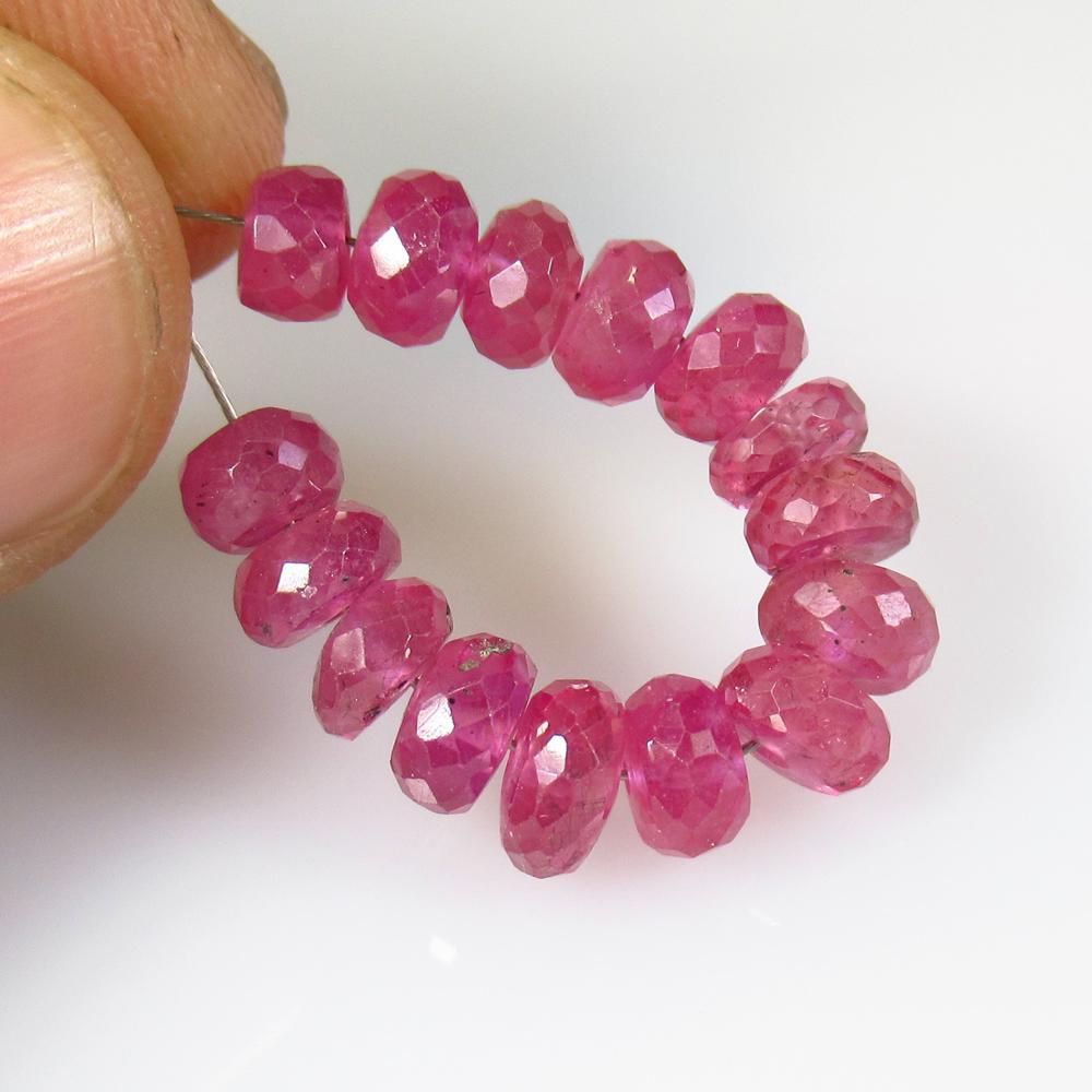 17.80 Ctw Natural 15 Mozambique Red Ruby Round Beads (1 of 2)