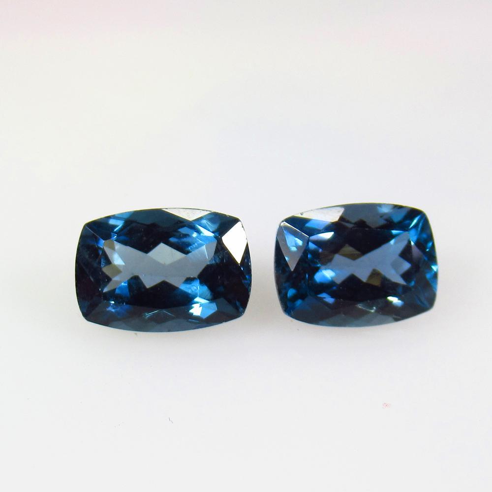 7.86 Ct Natural London Blue Topaz Cushion Pair (1 of 2)