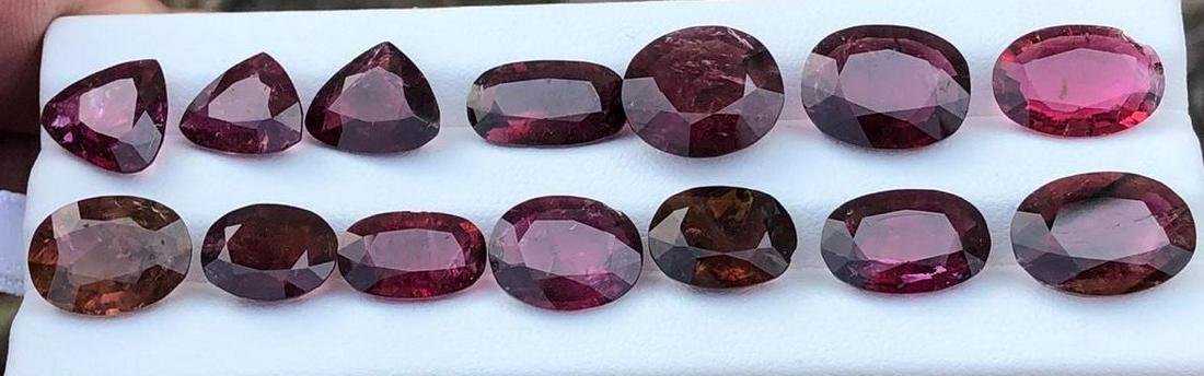 53 Carats Beautiful Rubellite Tourmaline Lot 14 Pieces (1 of 5)
