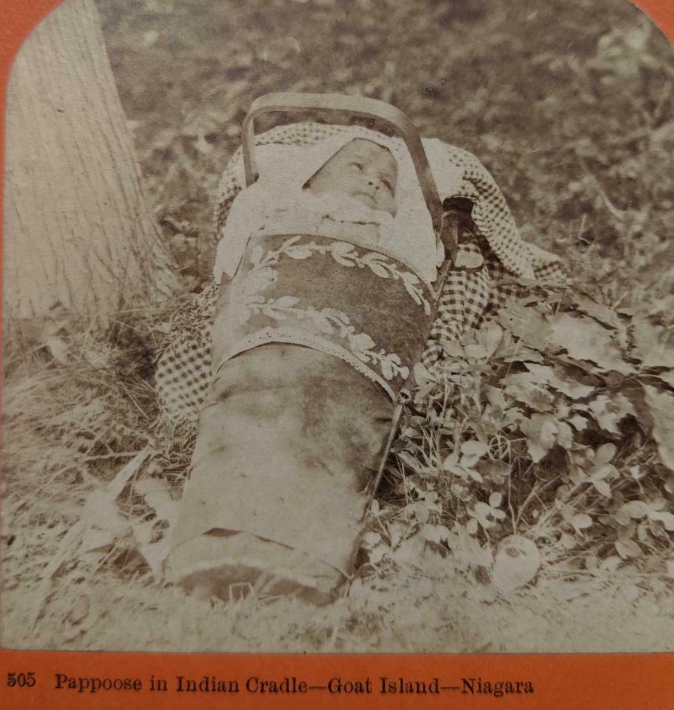 ca. 1890 PAPOOSE in NATIVE AMERICAN INDIAN CRADLE, GOAT (1 of 6)