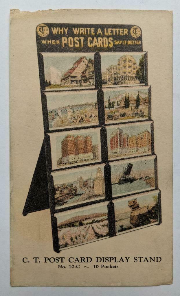 VINTAGE ca. 1930 C. T. POST CARD DISPLAY STAND (1 of 4)