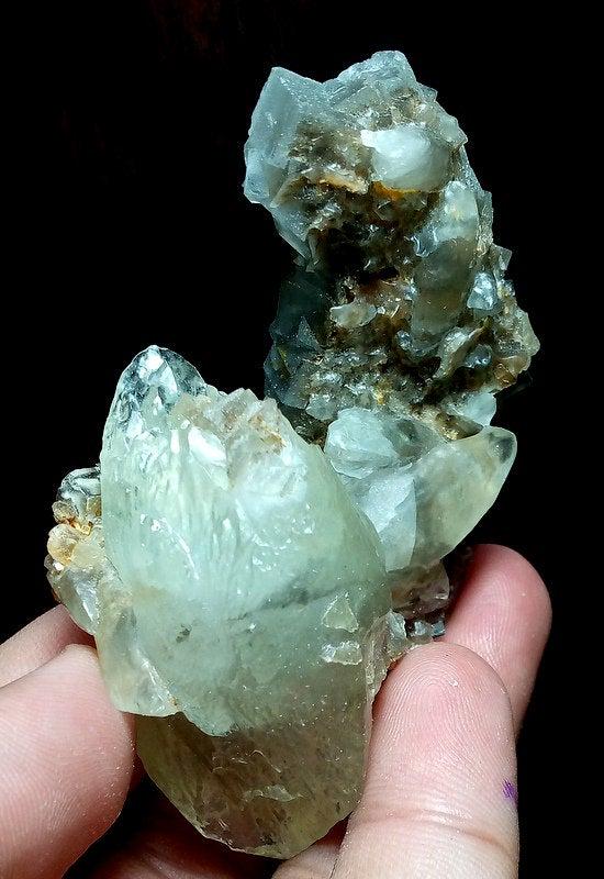 87 Grams Lovely Fluorite With DogTouth Calcite Specimen (1 of 7)