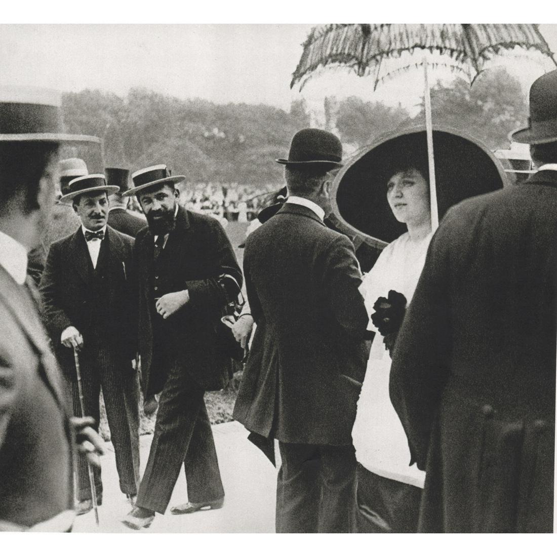 JACQUES HENRI LARTIGUE - At the Races, 1910: Artist: JACQUES HENRI LARTIGUE Print Title: At the Races, Auteuil, 1910 Medium: Sheet-fed Gravure Printing Date: 1970's Printed in Switzerland Image Size approx: 7 X 7.5 inches Jacques Henri Lartigue 