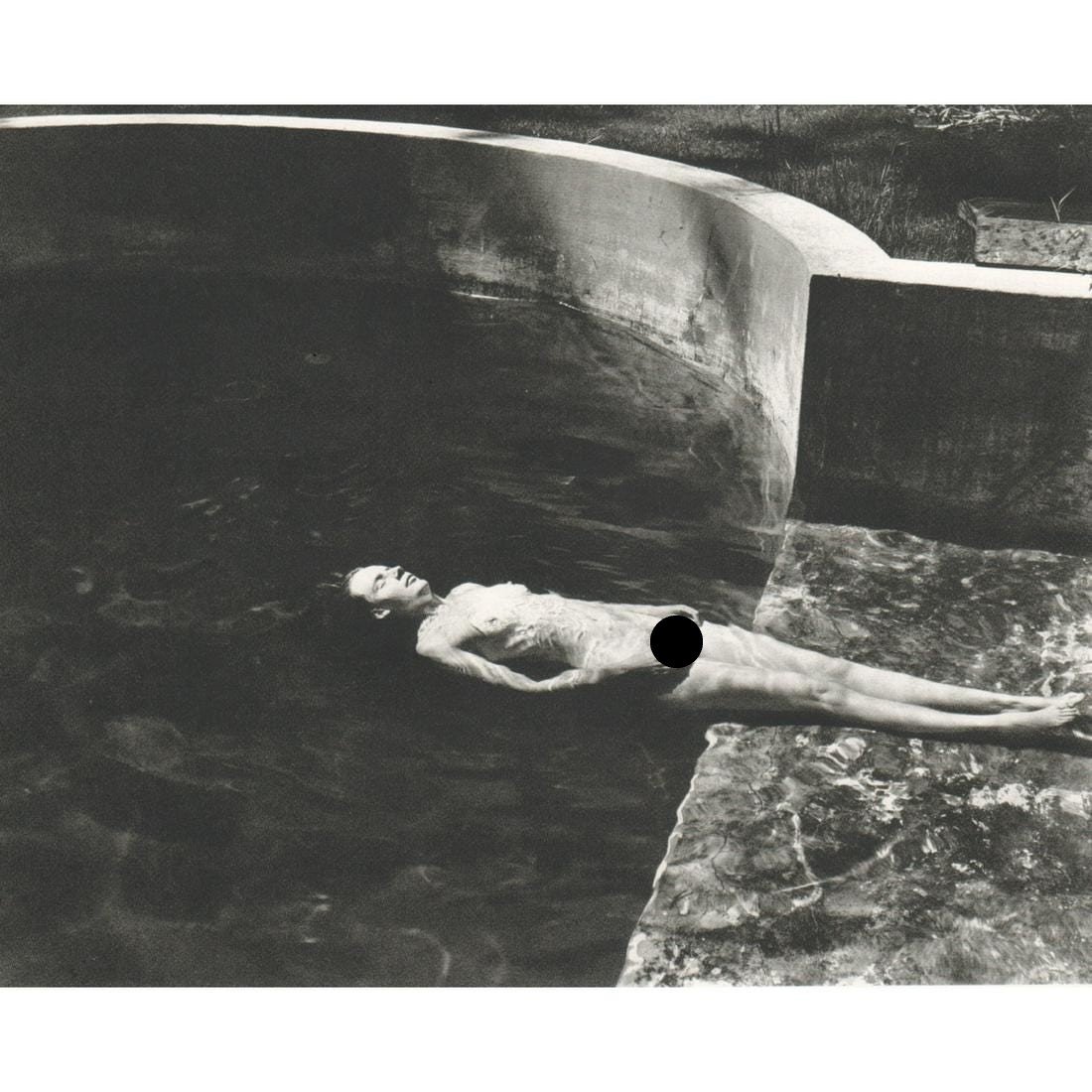 EDWARD WESTON - Nude Floating, 1939: Artist: EDWARD WESTON Print Title: Nude Floating, 1939 Medium: Sheet-Fed Gravure Printing Date: 1970's Printed in Switzerland Image Size: 6 X 7.5 inches Edward Weston (1886-1958) was a 20th-century Am