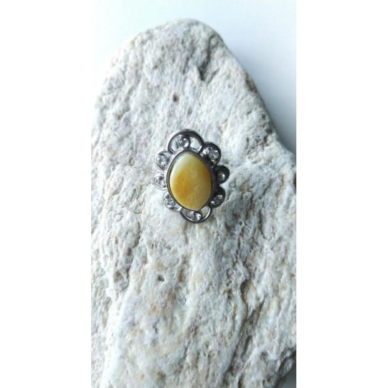 5,2g Baltic amber, ring vintage crystal yellow (1 of 11)