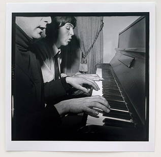 Harry Benson: John and Paul, George V Hotel. Paris 1964 Signed B/W photograph verso, 6" x 6" sheet Reserve: $220.00 Shipping:Domestic: Flat-rate of $15.00 to anywhere within the contiguous U.S.International: