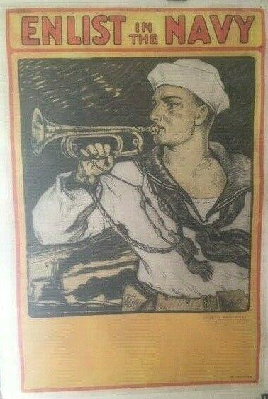 Original Vintage WWI Enlist in the Navy Recruiting (1 of 6)