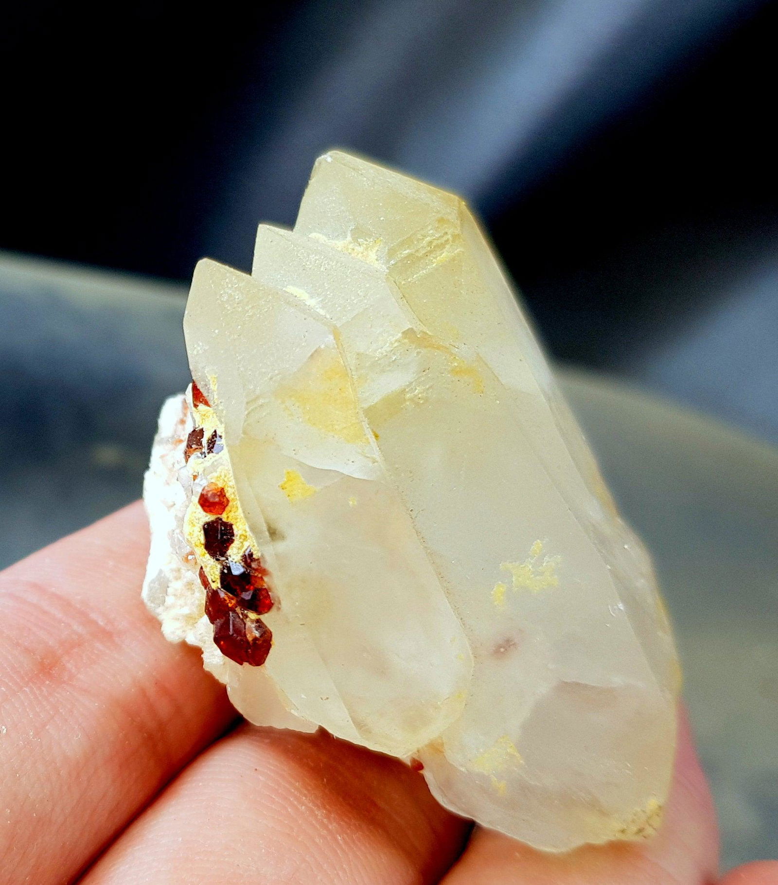 50 Grams Tri-Headed Quartz With Bunchy Red Garnet (1 of 8)