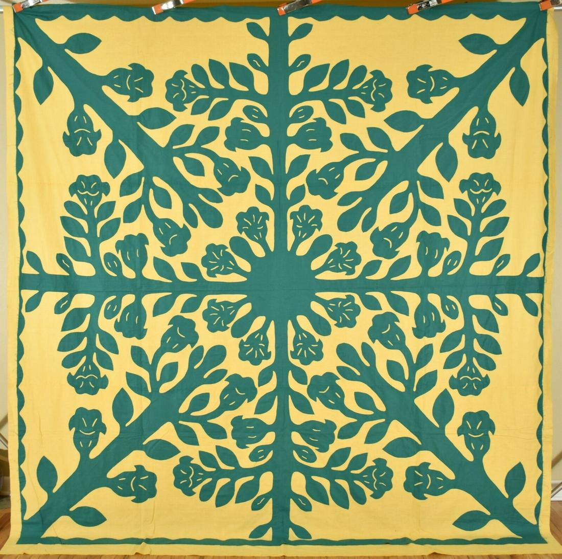Hawaiian Cutout Applique Quilt Top c. 1940 (1 of 14)