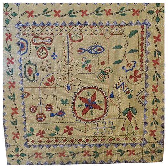 Vintage hand painted silk NAKSHI KANTHA: bEAUTIFUL this was made for a clients viewing in the chosen pattern all silk stretched on stretcher board and hand painted Shipping: Domestic: Flat-rate of $20.00 to anywhere within the contiguous U.S