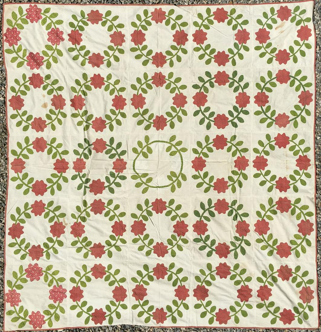 APPLIQUE QUILT TOP, Signed and Dated (1 of 2)