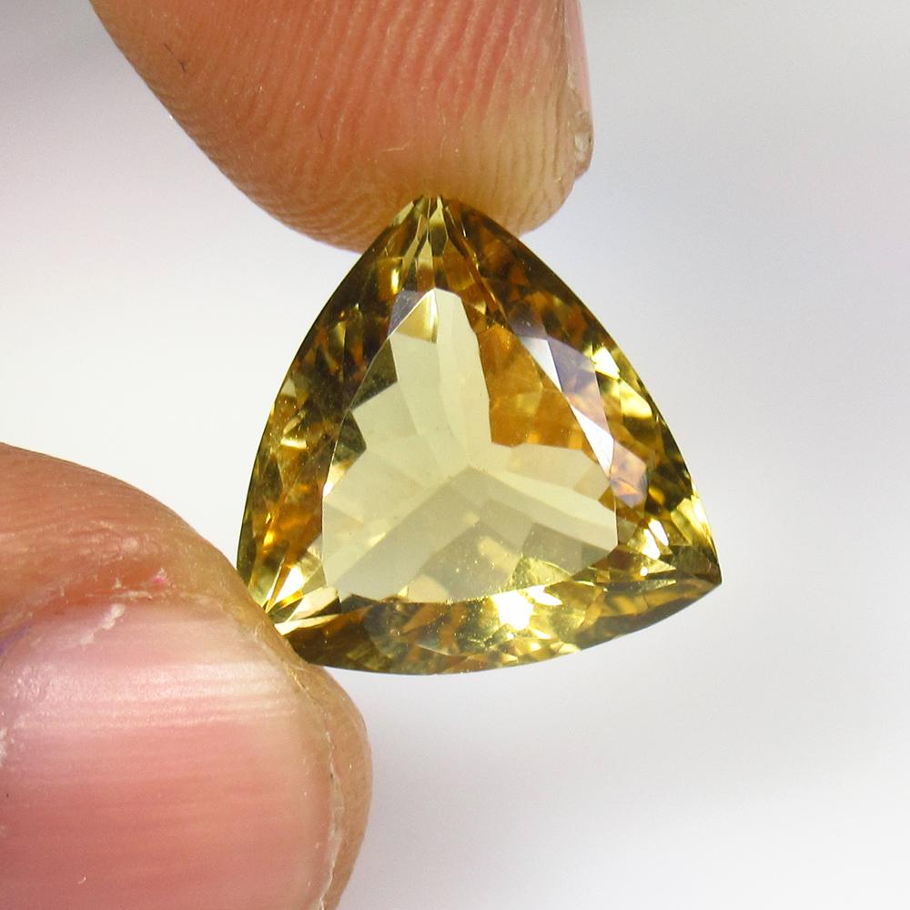 6.92 Ct Natural Yellow Citrine Trillion Cut (1 of 2)