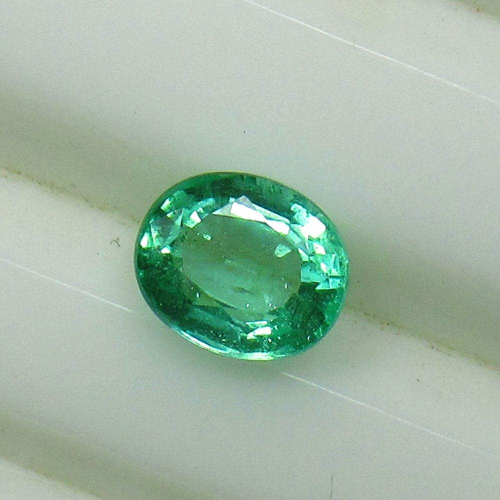 0.85 Ct Natural Zambian Emerald Oval Cut (1 of 2)