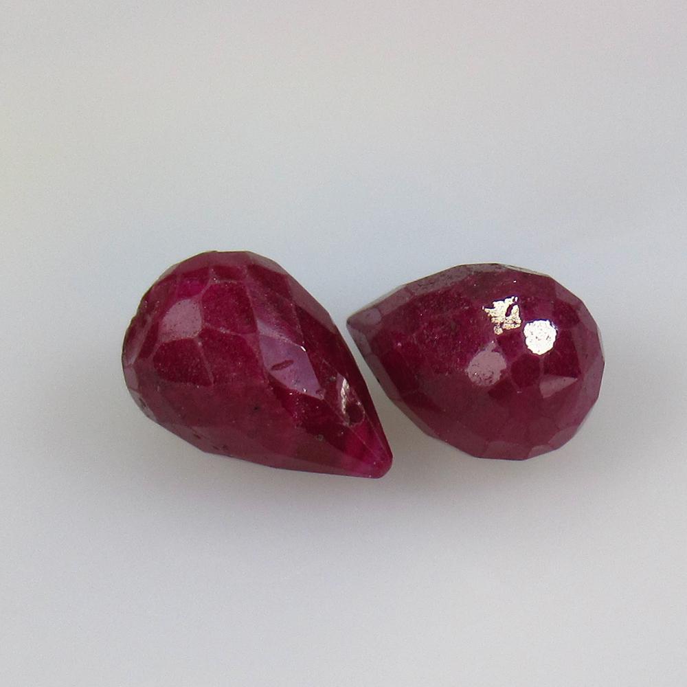 9.00 Ct Natural 2 Ruby Pear Drop Beads (1 of 2)