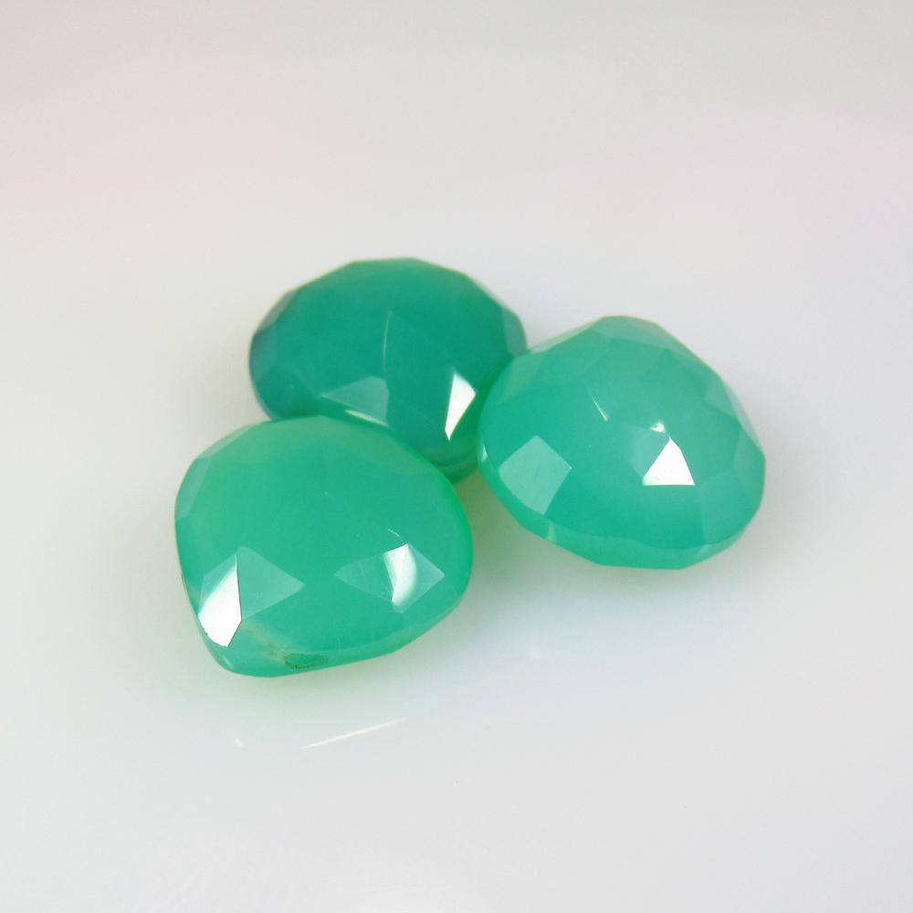 23.30 Ct Natural 3 Drilled Chrysoprase Pear Beads (1 of 2)