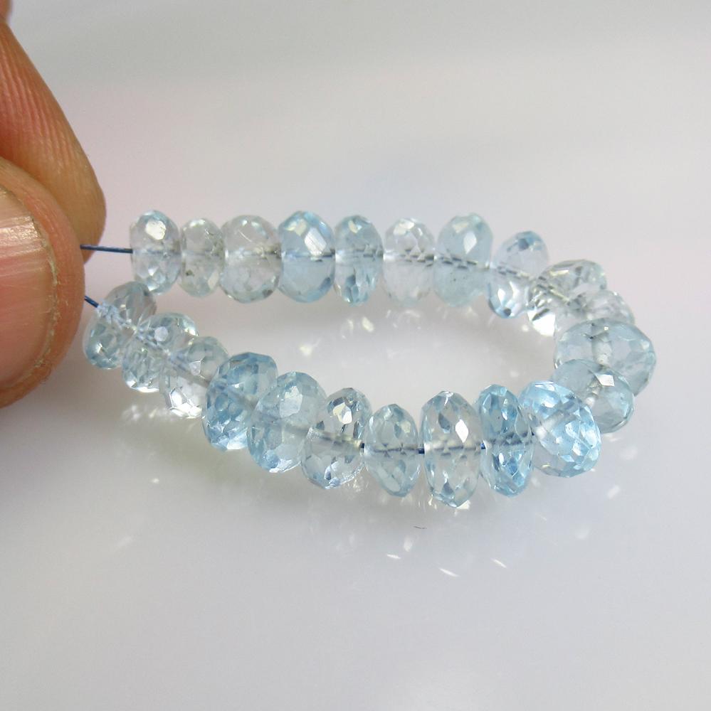 31.15 Ct Natural 22 Drilled Blue Topaz Round Beads (1 of 2)