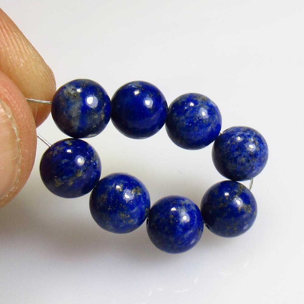 17.53 Ct Natural 8 Lapis Lazuli Drilled Round Ball: No Reserve! Title: 17.53 Ct Natural 8 Lapis Lazuli Drilled Round Ball Beads Stone Clarity: Opaque Gemstone:Natural Lapis Lazuli Beads Carat Weight: 17.53 Size/Dimensions: 6.50 to 6.70 mm / 8 PC's Addi