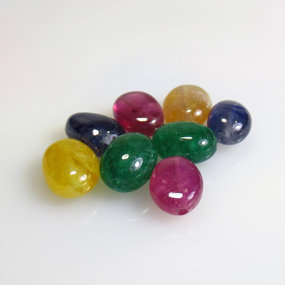 34.57 Ct Natural 8 Ruby Emerald Sapphire Beads (1 of 2)
