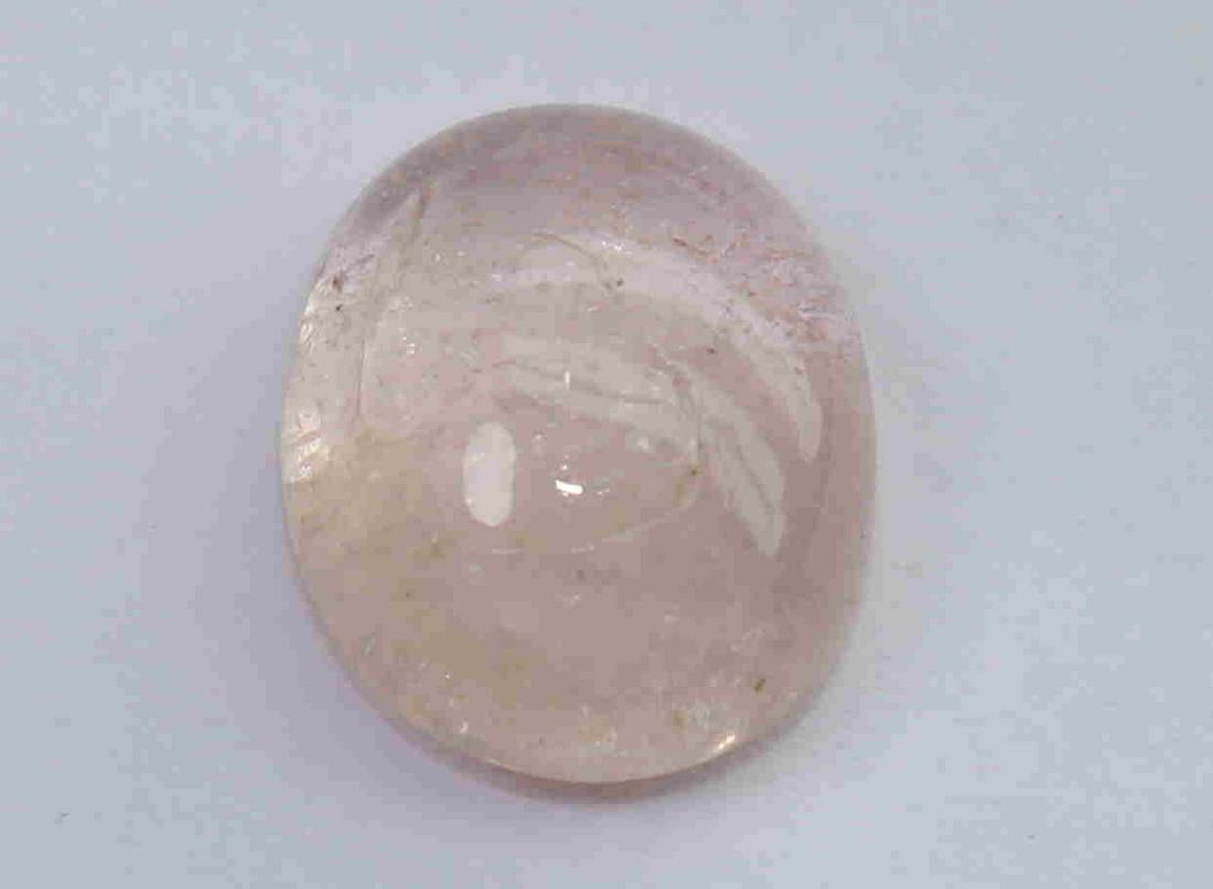2.75 Cts Natural Morganite: No Reserve! Title: 2.75 Cts Natural Morganite Additional Information: Gemstone: Natural Morganite Origin: Africa Weight: 2.75 Carats Measurements: 10x8.1x4.2 mm Shape : Oval Cabochon Colour: Pink Peac