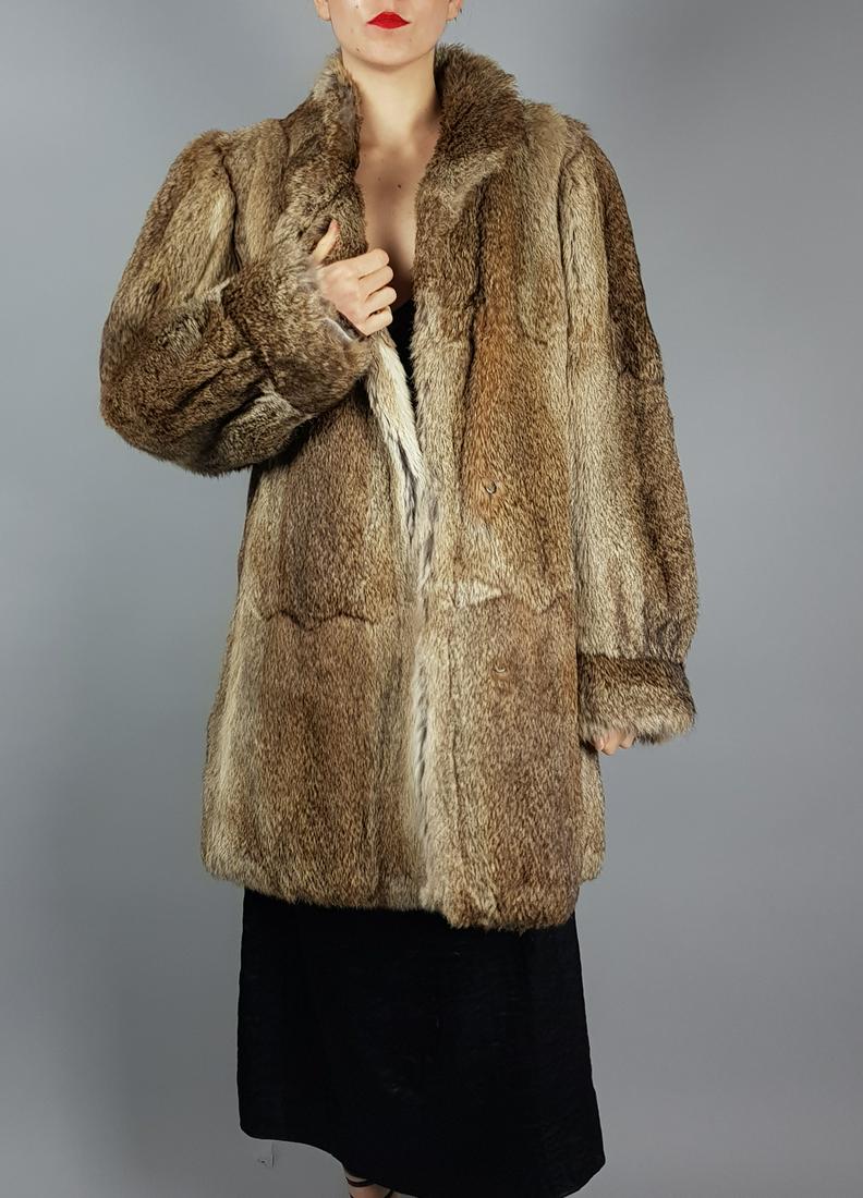 BROWN RABBIT FUR JACKET (1 of 9)