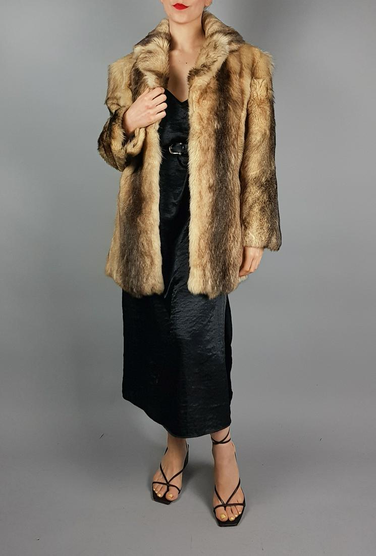 BEIGE BROWN FOX FUR JACKET (1 of 11)