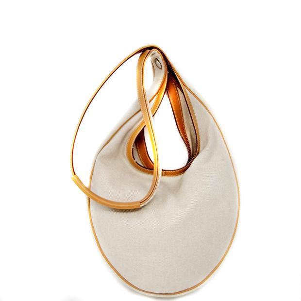 Hermes Sac Luco Natural Canvas Leather Shoulder Bag (1 of 12)