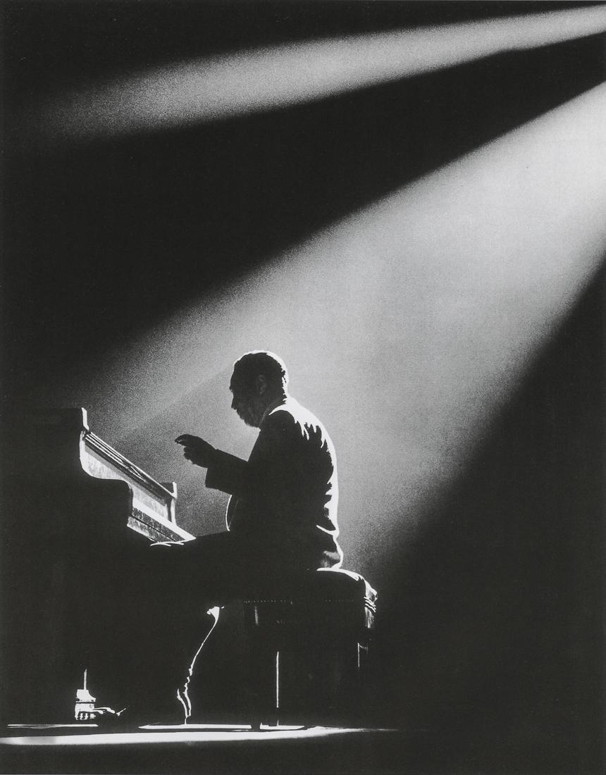 HERMAN LEONARD - Duke Ellington, Paris, 1958: Artist: Herman Leonard Title: Duke Ellington Performs in Paris, 1958 Medium: Photo Litho, 2006, China Dimensions: 7.6x9.75" Description: Heat Wax Mounted on 11x14" Conservation Board Artist Bio: Herma
