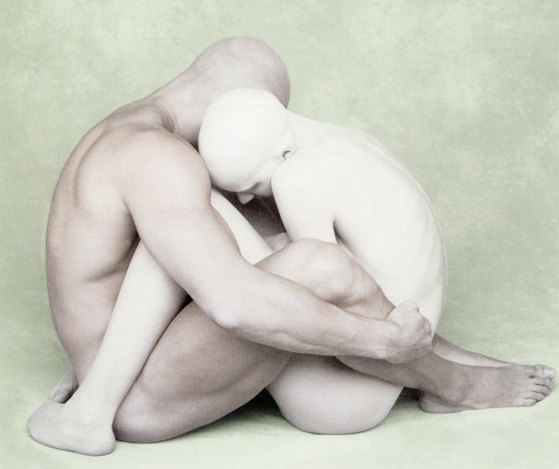 JOYCE TENNESON - Male and Female Entwined: Artist: Joyce Tenneson Title: Male and Female Entwined Medium: Photo Litho, 1997, USA Dimensions: 6.75x5.7" Description: Heat Wax Mounted on 8.5x11" Conservation Board Artist Bio: Joyce Tenneson is an