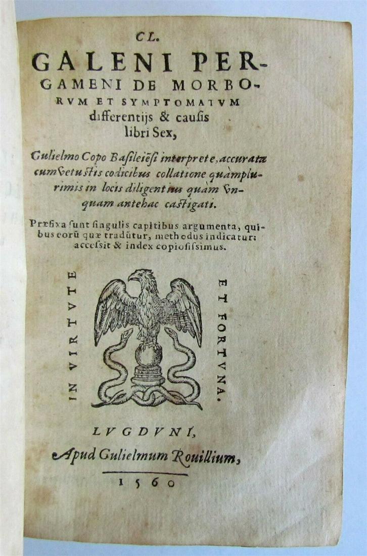 1550 CLAUDIUS GALEN MEDICAL antique 16th century PULSE (1 of 12)