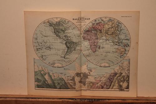 1882 World Hemispherical Map (1 of 3)
