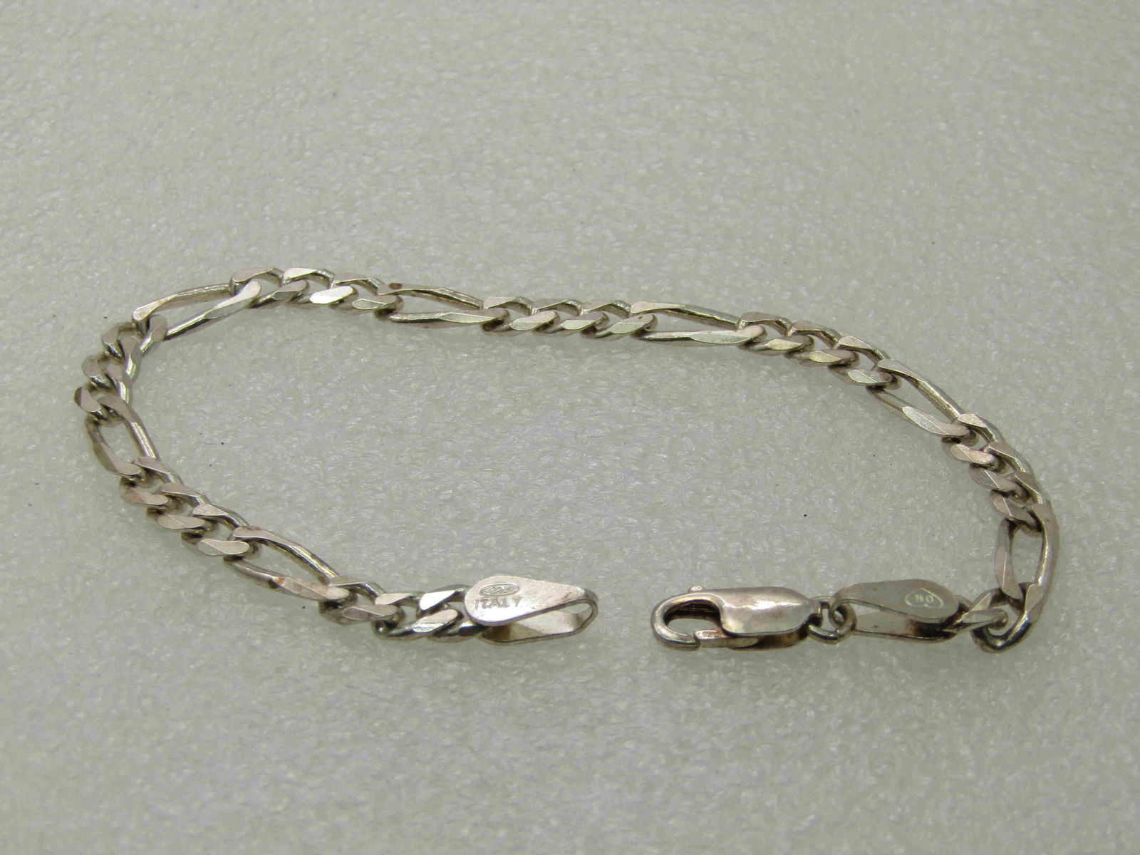 Vintage Sterling Silver Figaro 5mm Bracelet, Unisex, (1 of 7)
