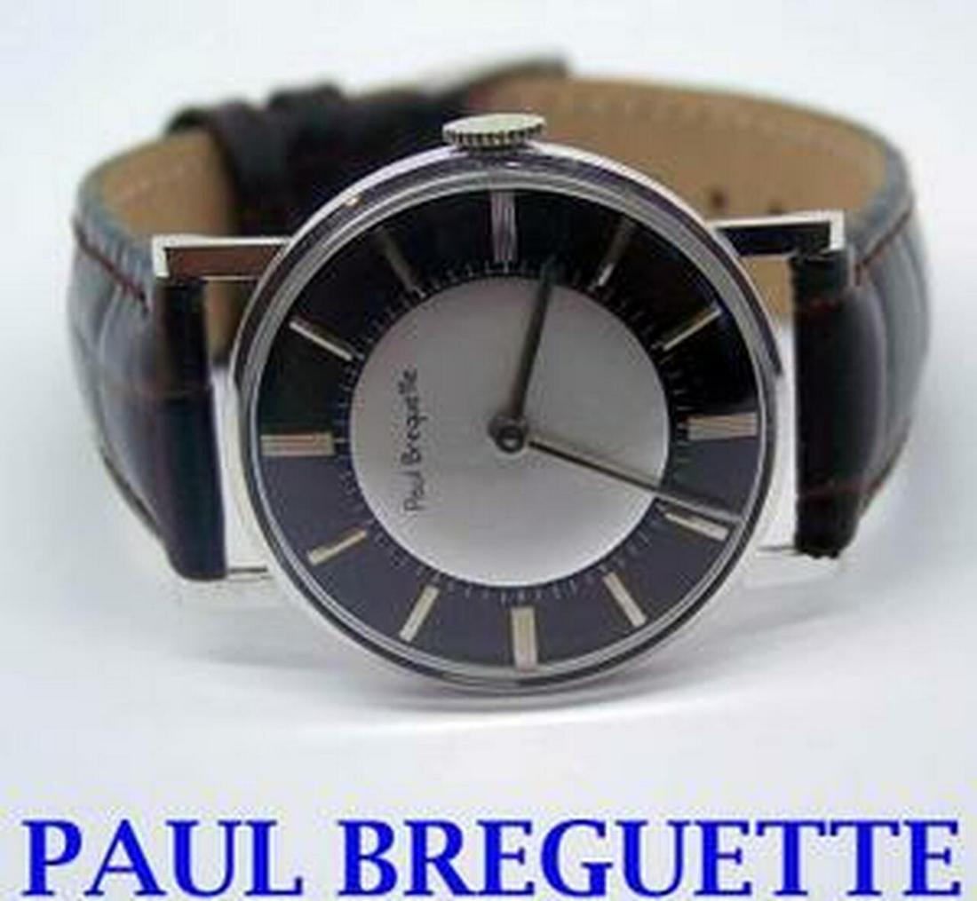 Solid 14k White PUAL BREGUETTE Mens Winding Watch (1 of 11)